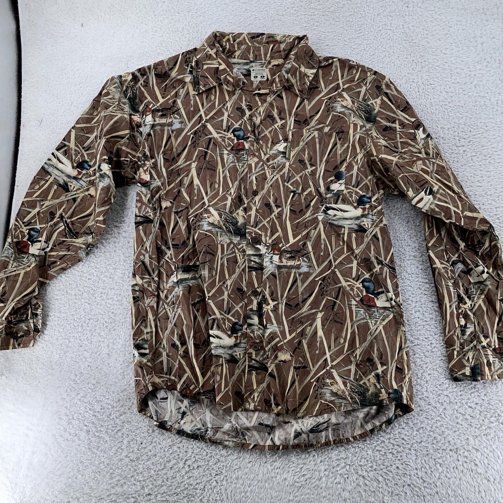 Columbia‎ PHG Shirt Mens Large Performance Hunting Gear Duck Camo Long Sleeve